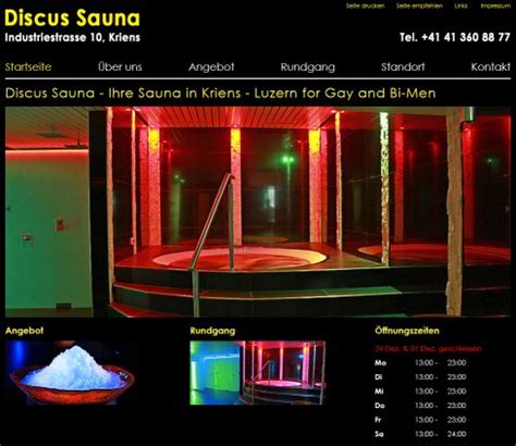 gay sauna kriens|Discus Sauna, Kriens – Schwulensaunas